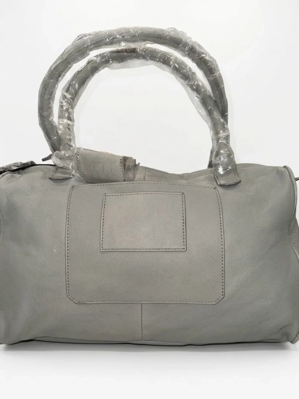 Liebeskind Pale Gray Pebbled Leather Satchel